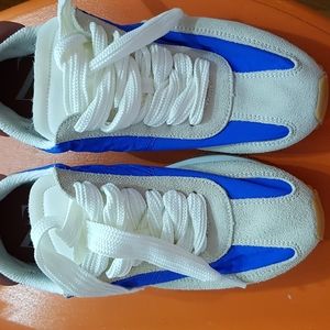NEW Zara Beige Suede & Blue Sneakers